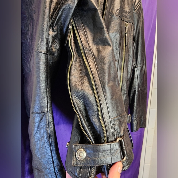 Harley-Davidson Men's Vintage Leather Motorcycle Jacket Size Medium - Picture 8 of 16